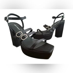 Lisa Vicky Elegant Black Platform Heels